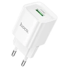 Зарядне HOCO C145A QC3.0 18W 1xUSB, з кабилем MicroUSB, біле