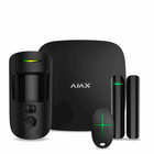 Комплект охоронної сигналізації ajax starterkit cam plus чорний з підтримкою hdr включає hub 2 plus камеру motioncam датчик відкриття doorprotect брелок spacecontrol