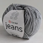 Пряжа YarnArt Jeans №46 сірий (Ярнарт джинс, напівбавовна)