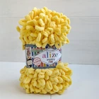 Пряжа Alize Puffy Fine №113 жовтий, для в'язання руками, малі петлі