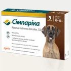 Zoetis Simparica (Сімпарика) Таблетки від бліх та кліщів для собак вагою (40 - 60 кг) 120мг упак\3шт