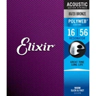 Струны для акустической гитары Elixir 11125 Polyweb 80/20 Bronze Acoustic Resonator 16/56
