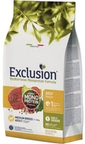 Полнорационный сухой корм Exclusion Adult Beef Medium Breed с говядиной для взрослых собак средних пород