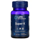 Витамины Life Extension Витамин К в двух формах ( К2 + К1) Super K 90 капсул