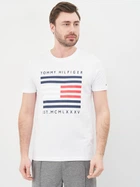 Футболка хлопковая длинная мужская Tommy Hilfiger 10574.2 S Белая