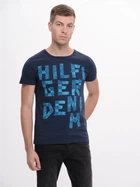 Футболка хлопковая длинная мужская Tommy Hilfiger 9175.1 S Синяя