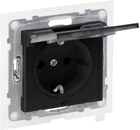 Розетка Legrand SUNO 2К+З IP44 16А 250В с крышкой, автоматические клеммы Черная 721423 (3414972045612)