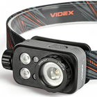 Налобный туристический фонарь VIDEX VLF-H046Z 500 Лм, IP65, ZOOM (фокусировка), 3 цвета (красный/зеленый), датчик движения, Li-pol USB-C