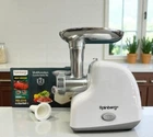 Электрическая мясорубка Rainberg 3000W, для изготовления фарша из мяса, рыбы, грибов, нарезов овощей и фруктов, Белый (9І32)