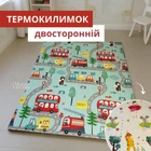 Термокилимок дитячий ігровий двосторонній з малюнком Дорога/Жираф з ростоміром 176x146 см, складаний розвивальний м’який килимок для дітей і немовлят з рифленою водонепроникною поверхнею, TK1518-Roads/Giraffe
