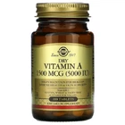 Вітаміни і мінерали Solgar Dry Vitamin A 1500мкг 100 таблеток
