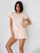 Пижама (футболка + шорты) женская хлопковая BARWA garments 0355/356 M Персиковая (2113553562265)