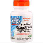 Натуральна добавка Doctor Best R-Lipoic Acid 100 мг Капсули