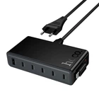 Адаптер сетевой HOCO Modern PD робочий стіл з telescopic cable C151A |1USB/6Type-C, 50W/3A, PD/QC| Black