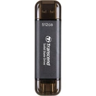 Портативний SSD Transcend 512GB USB 3.1 Gen 2 Type-A + Type-C ESD310 Чорний