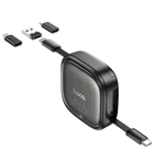 Кабель Hoco U140 Retractable charging data cable set Чорний