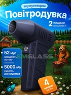 Турбовентилятор Акумуляторний турбінний вентилятор повітродувка EM ZY7400-POR 5000 мА·год з ліхтариком GS-9128