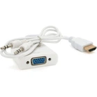 Переходник HDMI M to VGA F + Audio 0.1m 4K/2K white Voltronic (YT-C-HDMI(M)/VGA(F)+AUX-W)