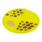 Коврик для слизывания и медленного кормления для кошек и собак WAUDOG Silicone, 21,1×21,1×3 см, жёлтый силиконовый lick mat для собак и кошек, арт. 23508