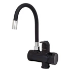Проточный водонагреватель WEZER SDR-G15T-Black для кухни, гибкий излив, датчик темп., 3,0 кВт, черный