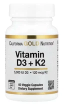 Вітаміни California Gold Nutrition Vitamin D3 + K2 as MK-7 60 капсул