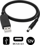 Підвищуючий перехідник - кабель для роутера JoyPro USB з 5В на 12В 5.5x2.1 мм 100 см (1051-2)