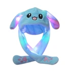 Шапка светящаяся с двигающимися ушами заяц кигуруми Pikachu Blue
