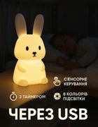 Детский ночной светильник-ночник "Кролик" (аккумуляторная светодиодная лампа)