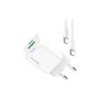 Зарядное устройство ColorWay GaN Mini 35W PD Port PPS USB (Type-C PD + USB QC4.0) cable Type-C (CW-CHS055PDC-WT) (340988)