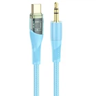 Кабель HOCO UPA25 3.5mm to Type-C Transparent Discovery Edition Digital audio conversion cable 1 метр голубой