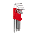 Набор ключей torx "звёздочка" INTERTOOL 9шт, длинные, Т10-Т50, CrV (41700)