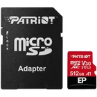Карта пам'яті Patriot LX microSDXC 512GB UHS-I U3 V30 A1 EP + SD adapter (PEF512GEP31MCX) [113853]