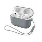 Силиконовый чехол для наушников Apple AirPods Pro 3, Silicone Case with straps, серый, защитный кейс с ремешком, ультратонкий и легкий, полная защита, с подвеской, мягкий силикон, ArmorStandart (ARM88295)