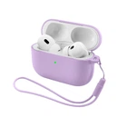 Силиконовый чехол для наушников Apple AirPods Pro 3, Silicone Case with straps, фиолетовый, защитный кейс с ремешком, ультратонкий и легкий, полная защита, с подвеской, мягкий силикон, ArmorStandart (ARM88298)