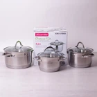 Набор кастрюль 6 предметов (2,1 литра, 2,9 литра, 4 литра), 7-слойное дно Kamille 4706S