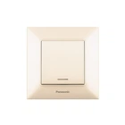 Выключатель одноклавишный с подсветкой Arkedia Slim с рамкой ABS кремовий [WNTC00022BG-UA1] Panasonic