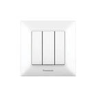Выключатель трехклавишный Arkedia Slim с рамкой ABS белый [WNTC00152WH-UA1] Panasonic