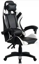 Игровое кресло Gamer Pro Jaguar белое, ортопедическое, с функцией качания