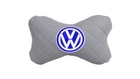 Подушка на підголовник автомобіля EVAtech ECO 27х16 см Volkswagen сіра з сірою ниткою SPCRGGV033