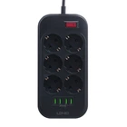 Мережевий Подовжувач LDNIO SE6403 4USB-A / 6-Sockets 2m Чорний