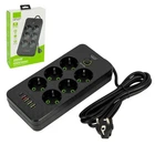 Мережевий фільтр подовжувач 2м 6 розеток та 5 USB QC PD 10А 2.5кВт EU-2506PD (118111)