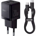 Мережевий зарядний пристрій Baseus Palm Fast Charger C+U 20W + Cable Type-C to Type-C чорний P10111608113-01