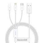 USB Baseus Superior Series Fast Charging Data Cable USB to M+L+C 3.5A 1m White P10320105221-00