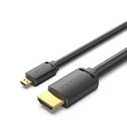 Кабель Vention Micro HDMI - HDMI 4K 60Hz 18 Гбіт/с 1 м Чорний (AGIBF)