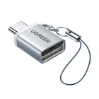 Переходник Ugreen US270 USB-C - USB 3.0 OTG 5 Гбит/с с ремешком Серебристо-белый (50284)