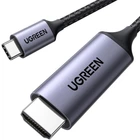 Кабель Ugreen MM142 USB Type-C - HDMI 4K 60Hz 1.5 м Thunderbolt 3 Чорний (50570)