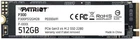 Твердотільний накопичувач SSD 512Gb, Patriot P300, PCI-E 3.0 x4, M.2 2280, 3D TLC, 1700/1100 МБ/с (P300P512GM28)