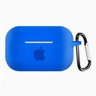 Чехол для AirPods Pro Logo Silicone case с карабином (14) Blue синий