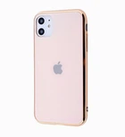 Чехол стеклянный Glass case для IPhone 11 (02) Rose gold розовый