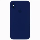 Чохол-накладка Silicone Full case camera SQUARE (квадратні) для iPhone Xs Max Dark Blue (28) темно синій